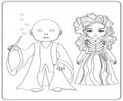 Coloriage Voldemort and Bellatrix