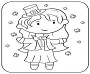 Coloriage fille celebre la saint patrick