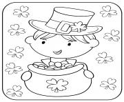 Coloriage trefle de couleur certe pour la st patrick