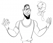 Coloriage LeBron James and Tweety Bird