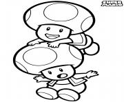 Coloriage super mario mushroom people toad