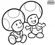 Coloriage super mario toads