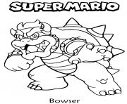 Coloriage bowser dragon tortue dans super mario