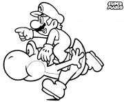 Coloriage super mario et yoshi competition course