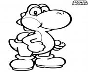 Coloriage super mario yoshi petit dinosaure