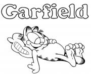 Coloriage garfield adore manger et dormir