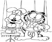 Coloriage Garfield est un magicien