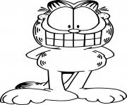 Coloriage garfield le chat au grand sourire