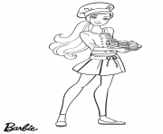 Coloriage chef barbie cuisine des cupcakes