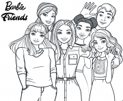 Coloriage barbie friends les amis