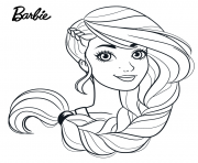 Coloriage la belle chevelure de barbie