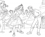 Coloriage prince ken est tres galant avec barbie princesse