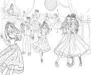 Coloriage anniversaire de barbie princesse avec dj et musique