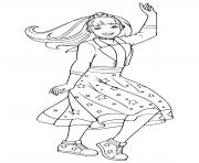 Coloriage barbie princesse danse avec une belle robe etoilee