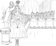 Coloriage barbie princesse recoit une couronne pour la plus belle fille de la soiree