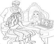 Coloriage barbie princesse se maquille makeup