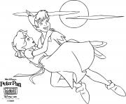 Coloriage peter pan le heros qui sauve la princesse wendy