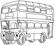 Coloriage bus enfants deux niveaux