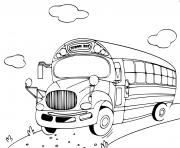 Coloriage bus scolaire jaune