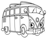 Coloriage mini bus volkswagen