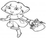 Coloriage dora recolte des fruits et legumes