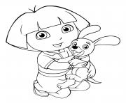 Coloriage dora et son petit chien