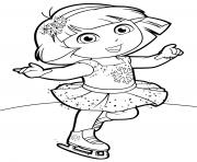 Coloriage dora fait du patinage artistique