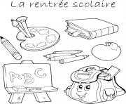 Coloriage fournitures pour la rentree scolaire