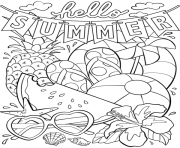 Coloriage bonjour ete hello summer