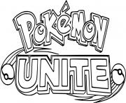 Coloriage pokemon unite logo jeu video arene de bataille