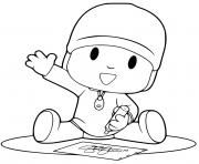 Coloriage pocoyo fait des dessins