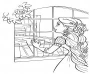 Coloriage la princesse devant une collection de livres