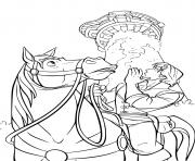 Coloriage flynn rider tente de communiquer avec sa princesse