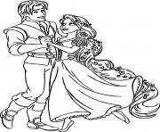 Coloriage raiponce danse avec flynn rider