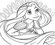 Coloriage belle princesse charmante et mignonne avec des yeux verts