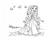 Coloriage une princesse avec des lanternes volantes