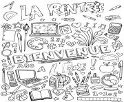 Coloriage mois de septembre la rentree scolaire bienvenue a lecole