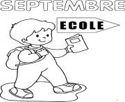 Coloriage septembre la rentree scolaire