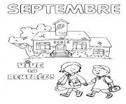 Coloriage vive la rentree septembre