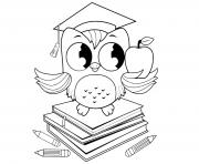 Coloriage septembre la rentree le hibou prof