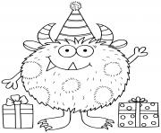 Coloriage monstre rigolo celebre son anniversaire