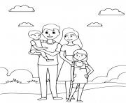 Coloriage une belle famille en vacance