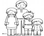 Coloriage famille de quatre