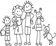 Coloriage famille maternelle facile