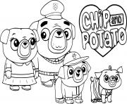 Coloriage Chip Pug Family