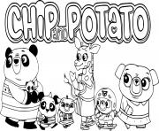 Coloriage tous les amis de chip et patate