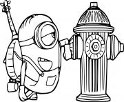 Coloriage Stuart Loves a Fire Hydrant