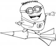 Coloriage Jorge Minion on the Rocket