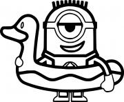 Coloriage Minion in the Swim Ring