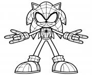 Coloriage sonic spiderman